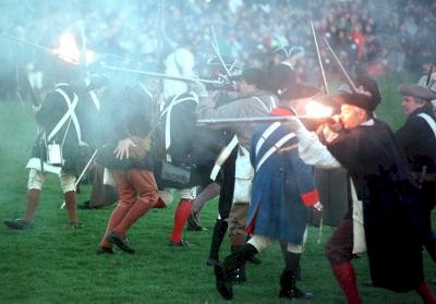 Colonials firing at the Regulars